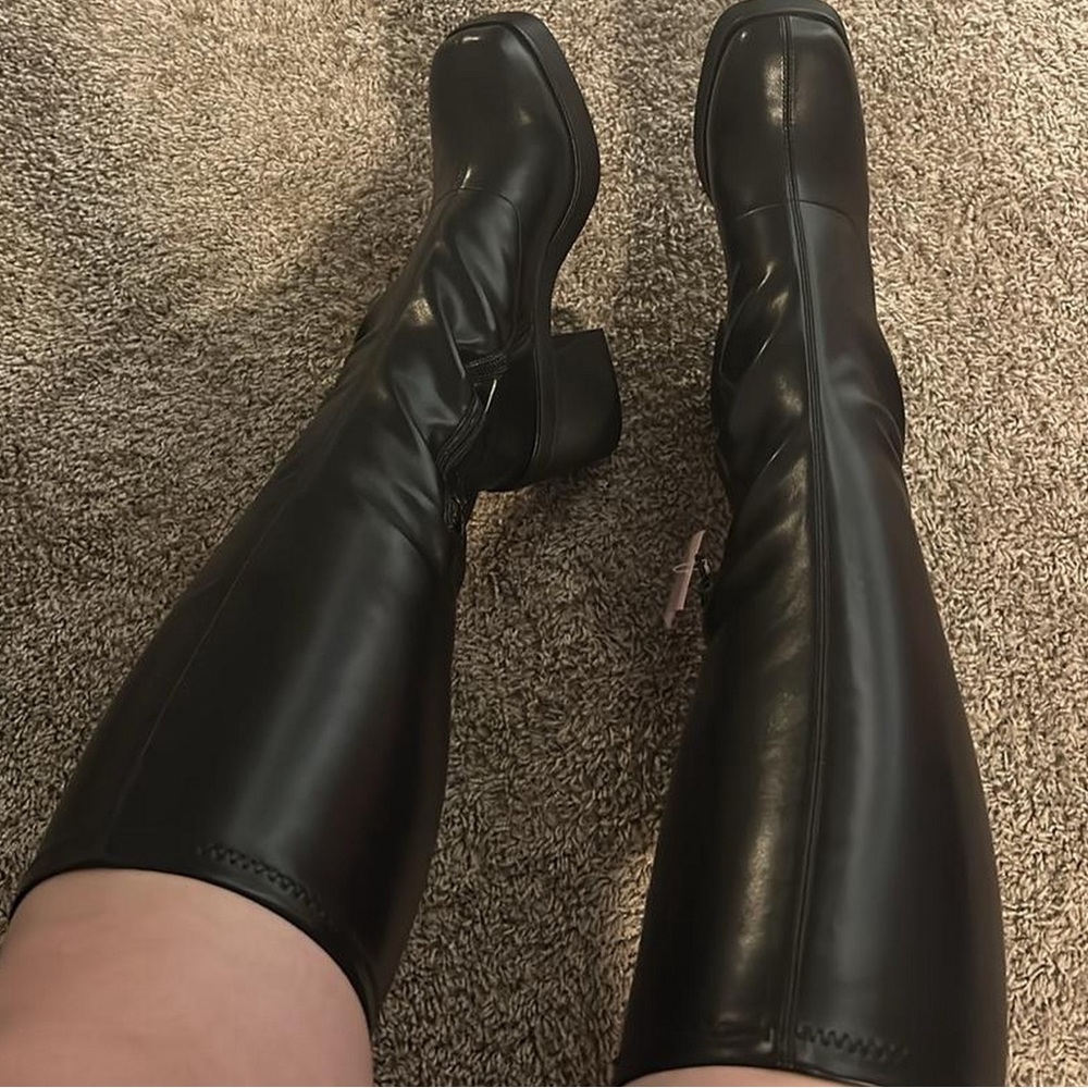Knee high black boots